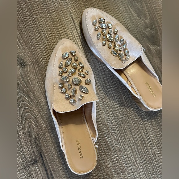 Express Bejeweled Blush Slip On Loafers Women’s Size 7 - Picture 5 of 7